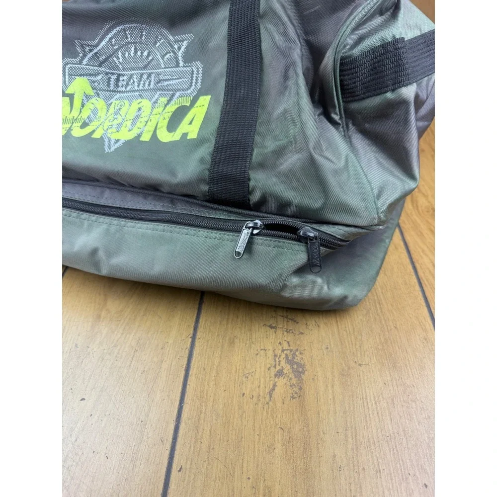 Vintage Team Nordica Duffel Bag Green Black Sports Gym Travel‎ Weekender Bag